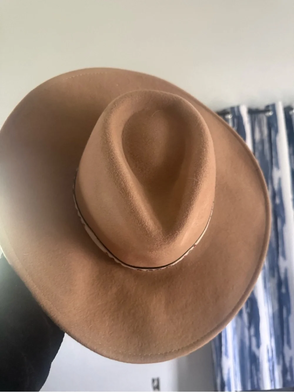 Wyeth by Todd Magill Wide-Brim Felt Hat in Tan with Patterned Band